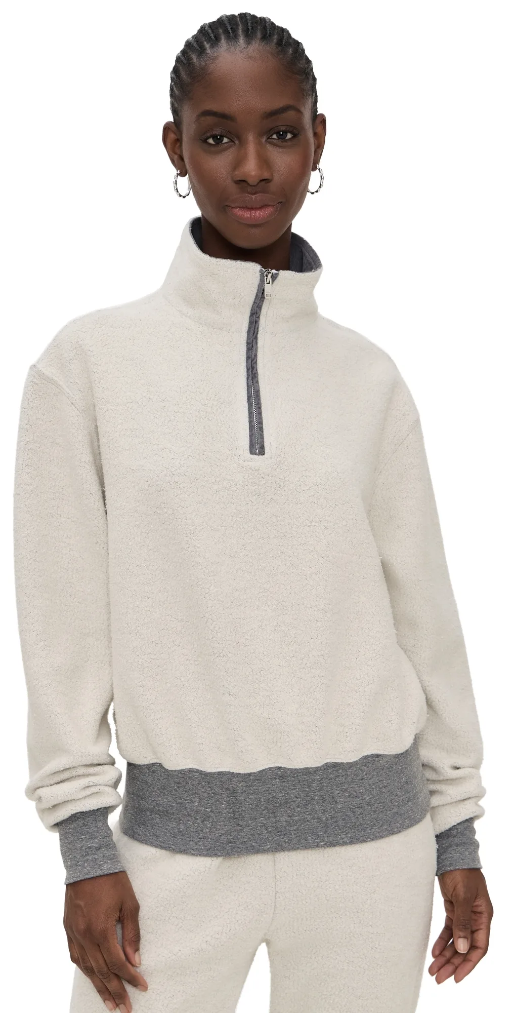 Bailey Banded Crop Half Zip Pullover by Les Tien