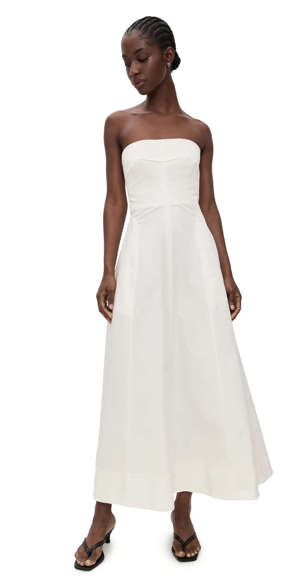 Sculpted Cotton Strapless Dress