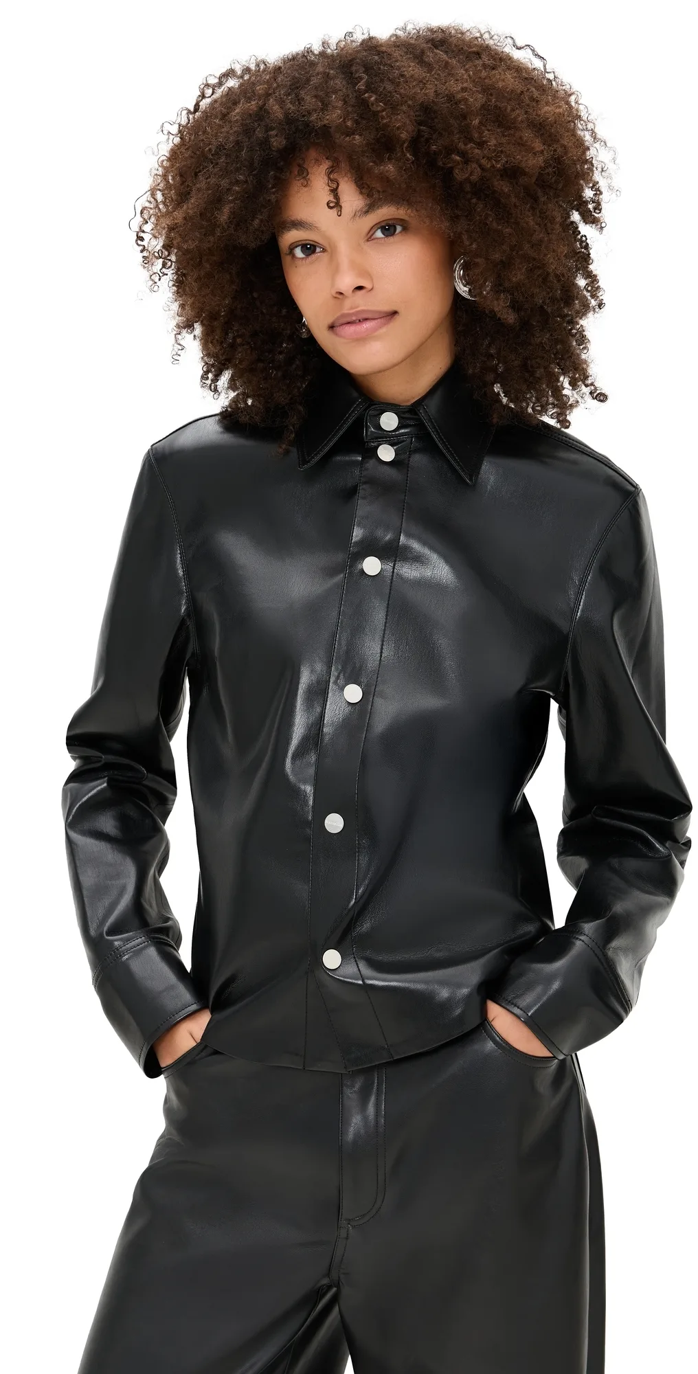 Bogna Faux Leather Top by Nanushka