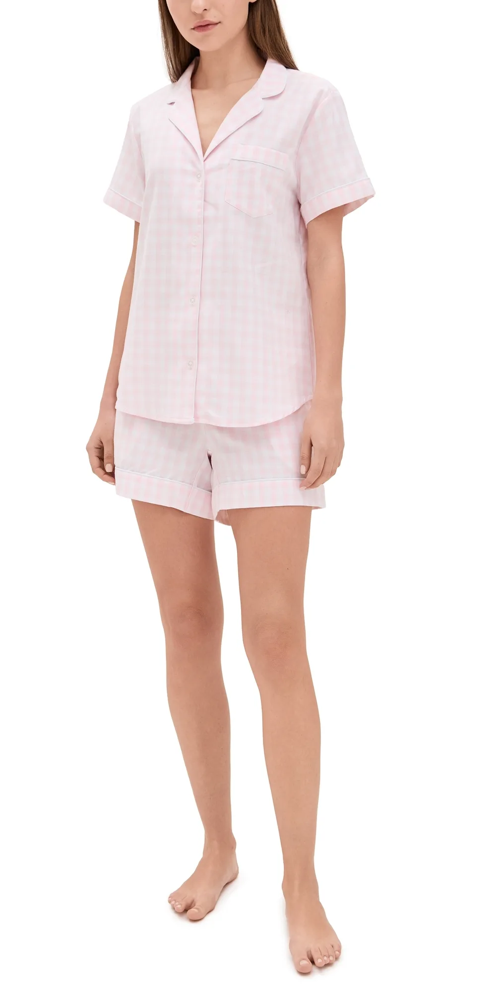 Gingham Shorts Pajama Set