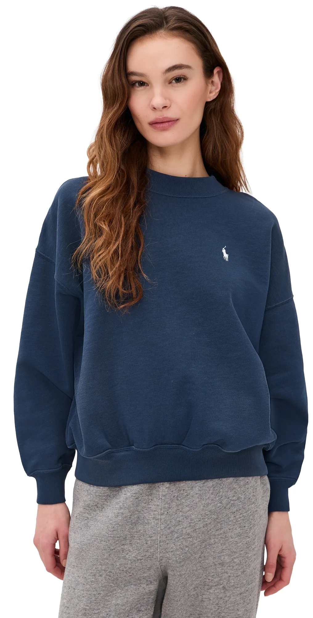 Vintage Fleece Knit Long Sleeve Crew Neck