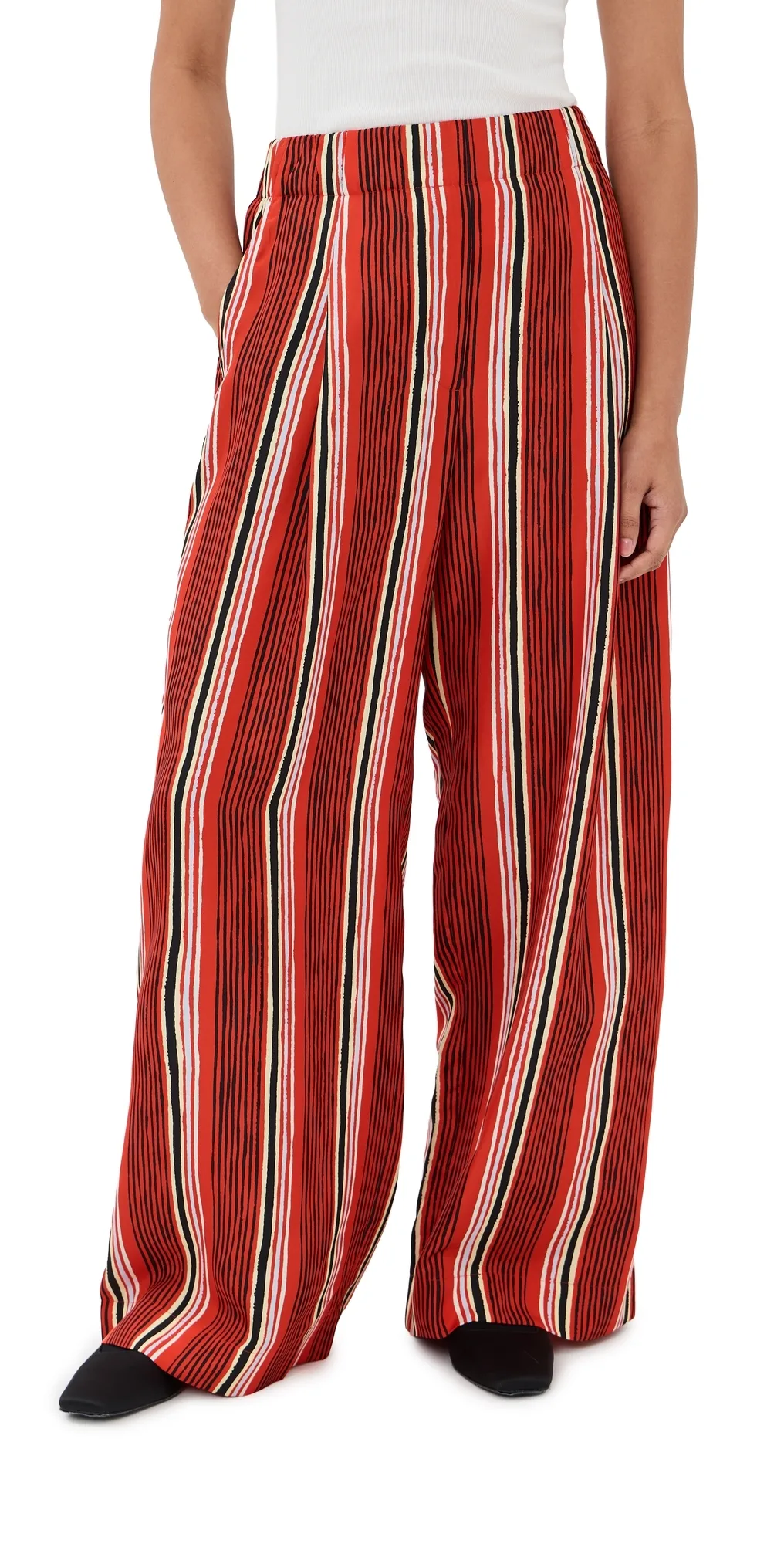 Amira Pants In Printed Silk Habotai
