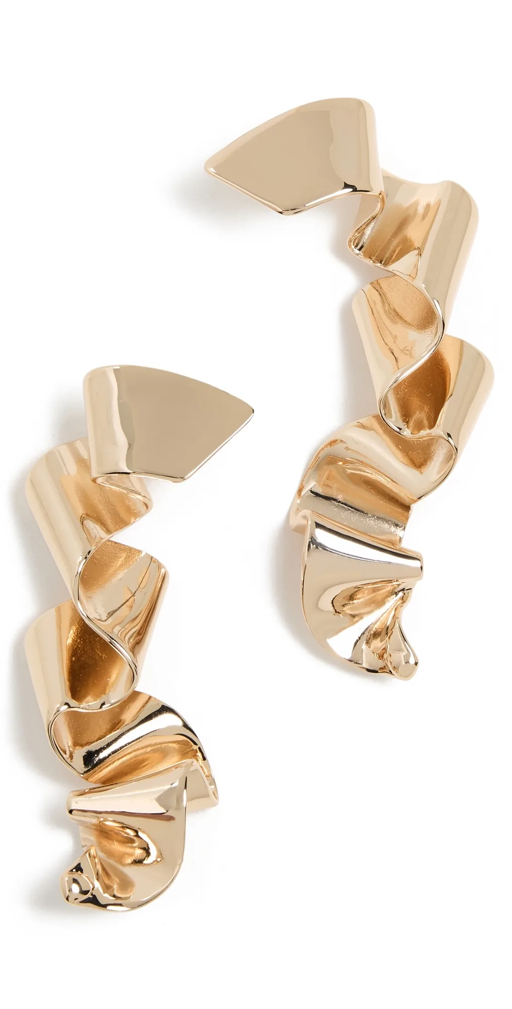 Metal Sculpture Ribbon Earrings