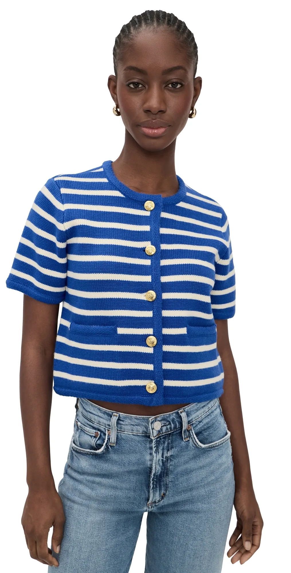 Knit Striped Sweater Cardigan