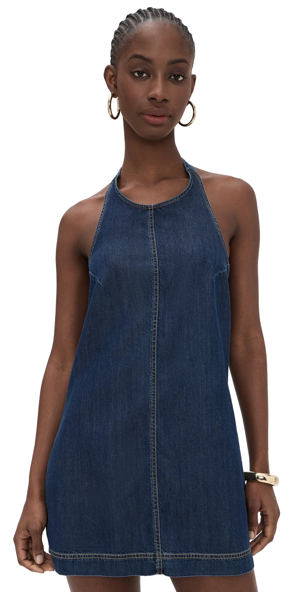 Denim Halter Shift Dress