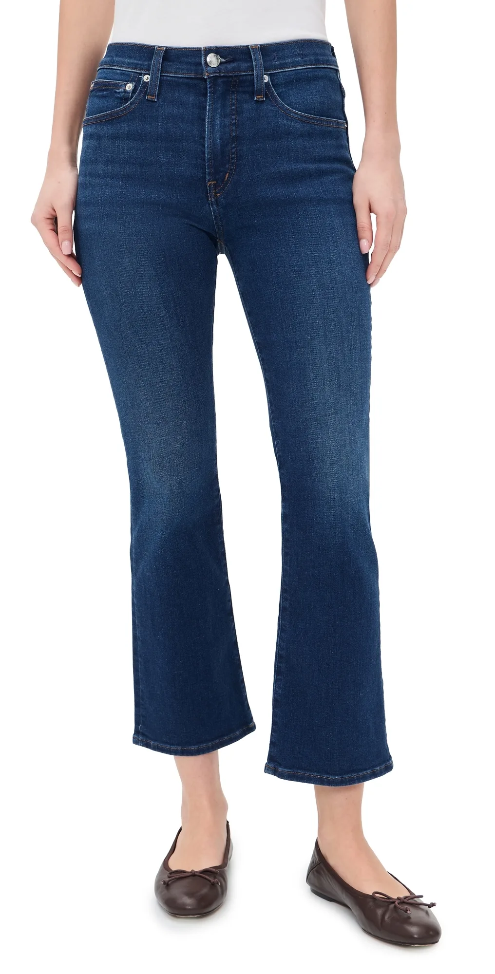 Stretch Flare Crop Jeans