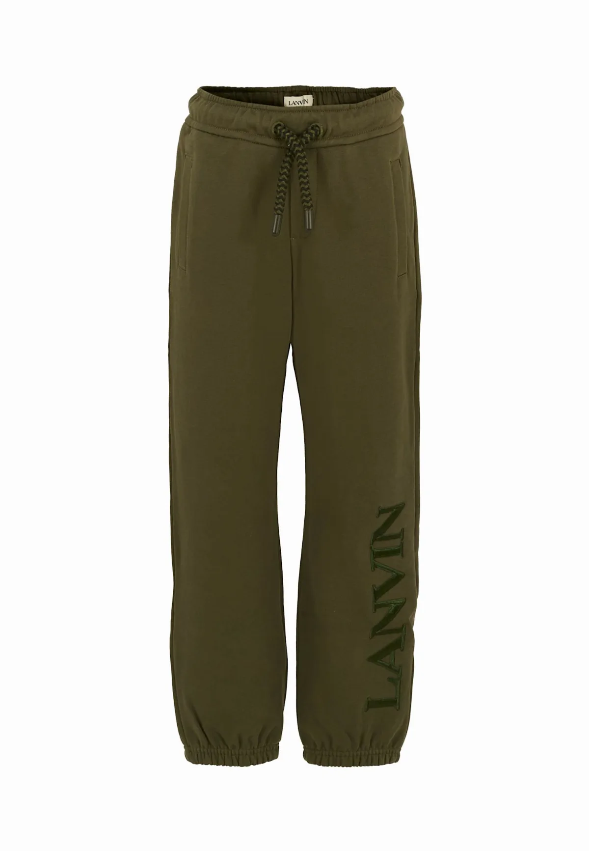 Green Trousers For Boy With Logo by Lanvin