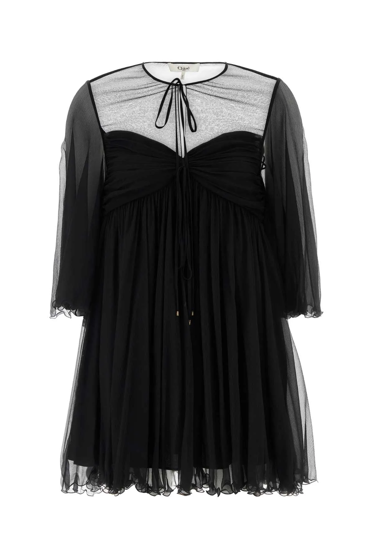 Black Georgette Mini Dress