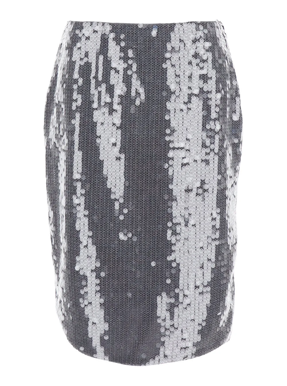 Grey Skirt With All-over Sequins In Tech Fabric Woman