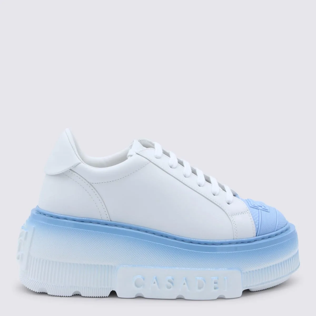 White And Light Blue Leather Nexus Tiffany Sneakers