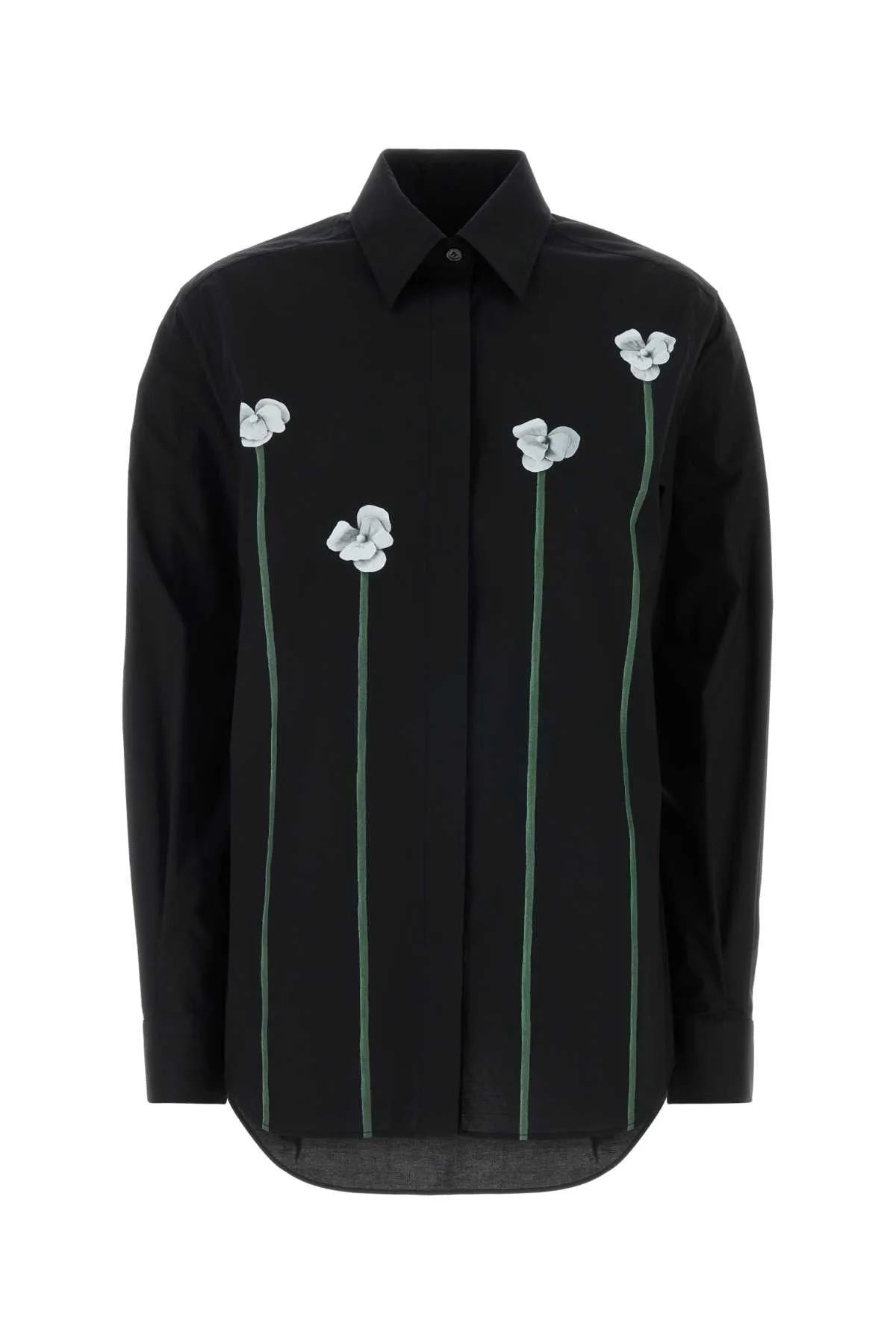 Black Stretch Poplin Shirt
