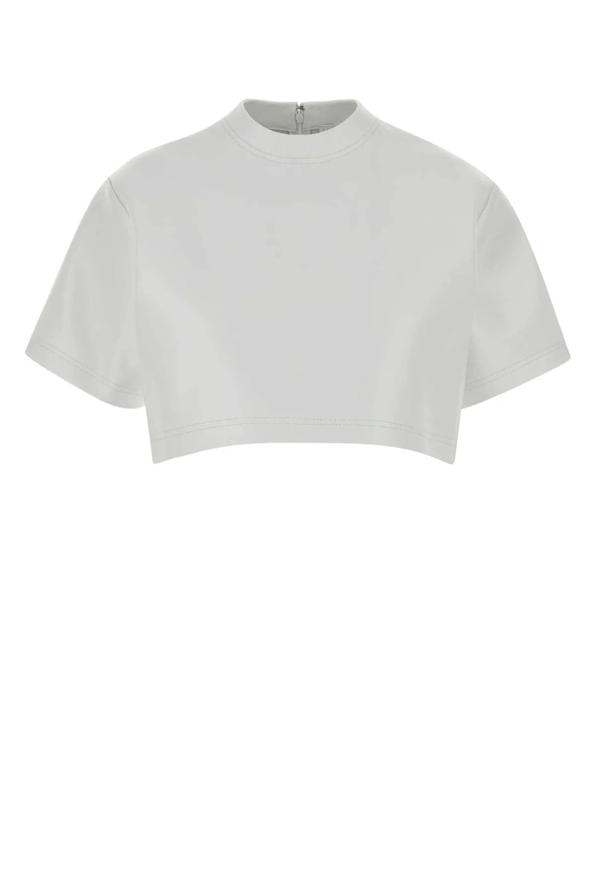 White Leather Crop-top by Balenciaga