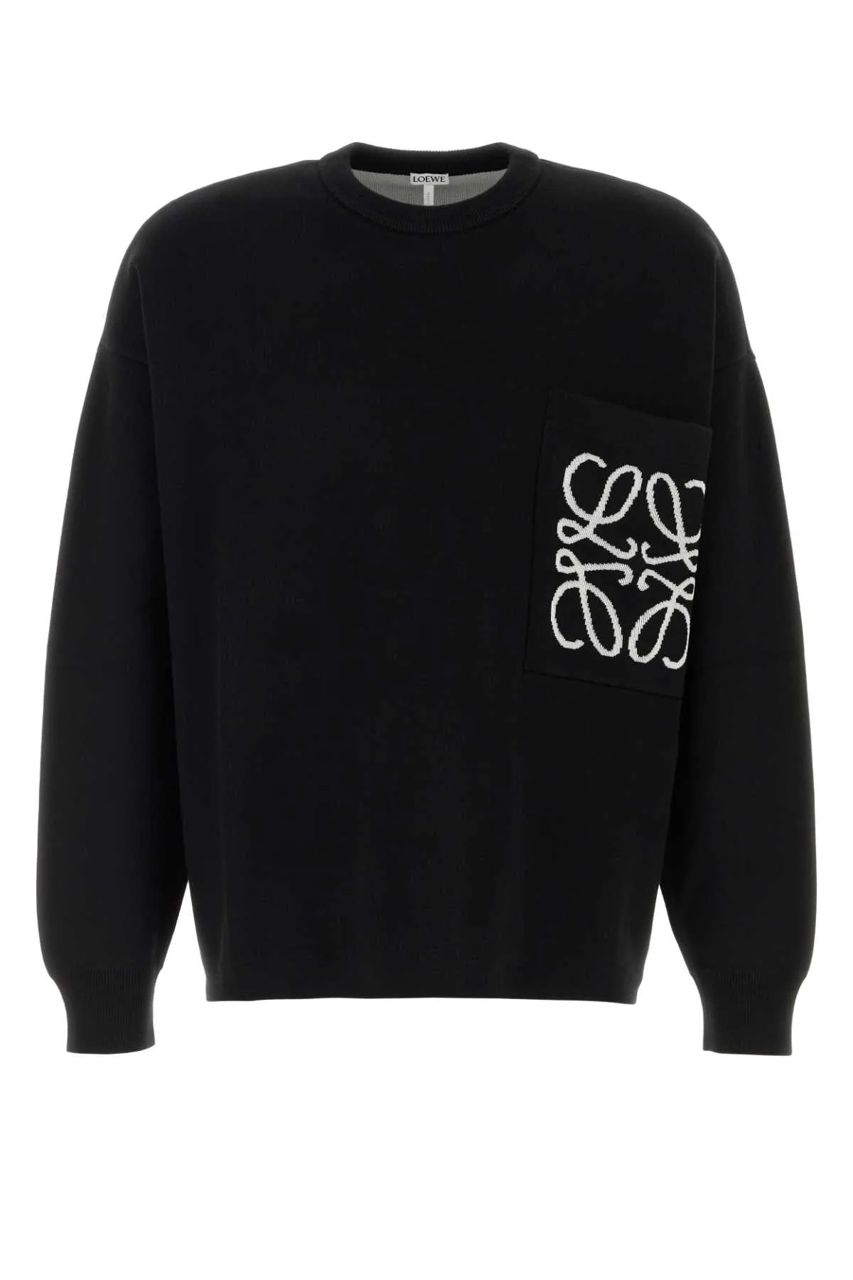 Black Cotton Blend Sweater