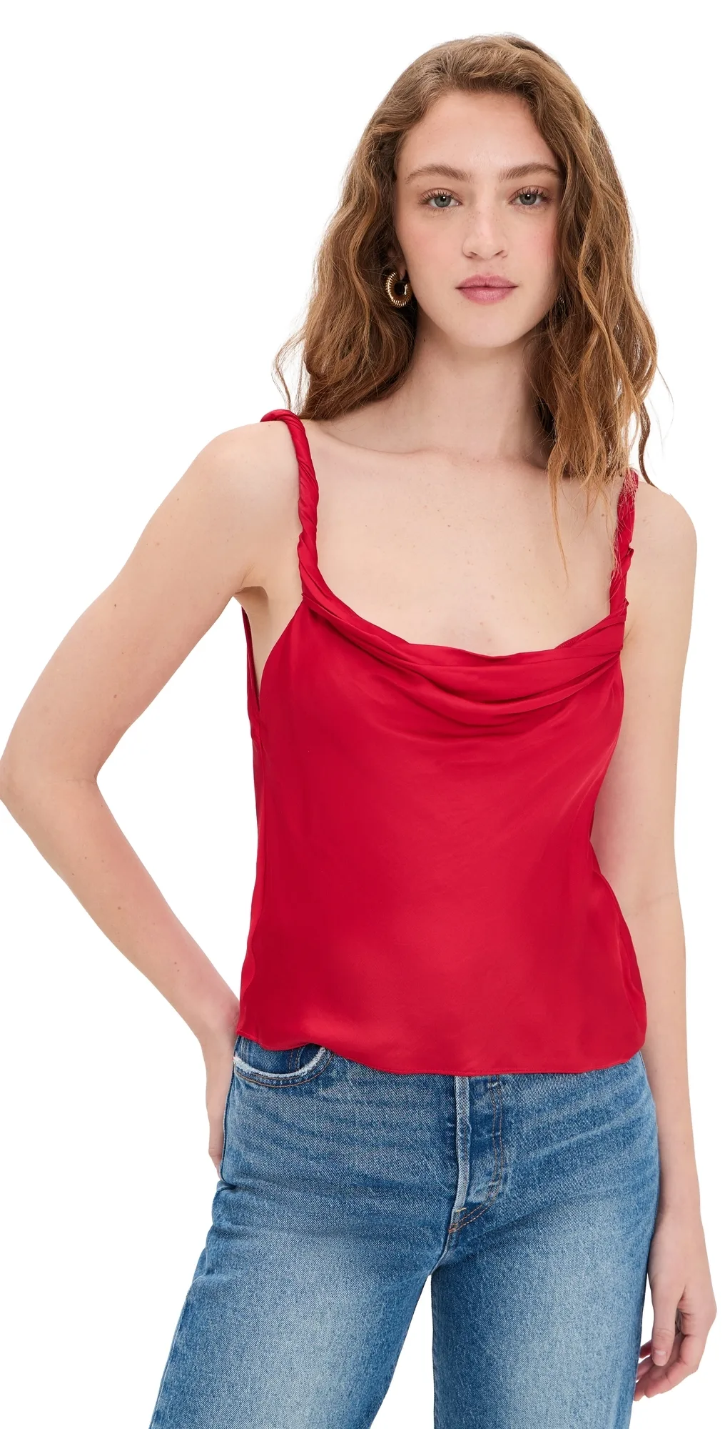 Monique Twist Strap Cowl Neck Tank