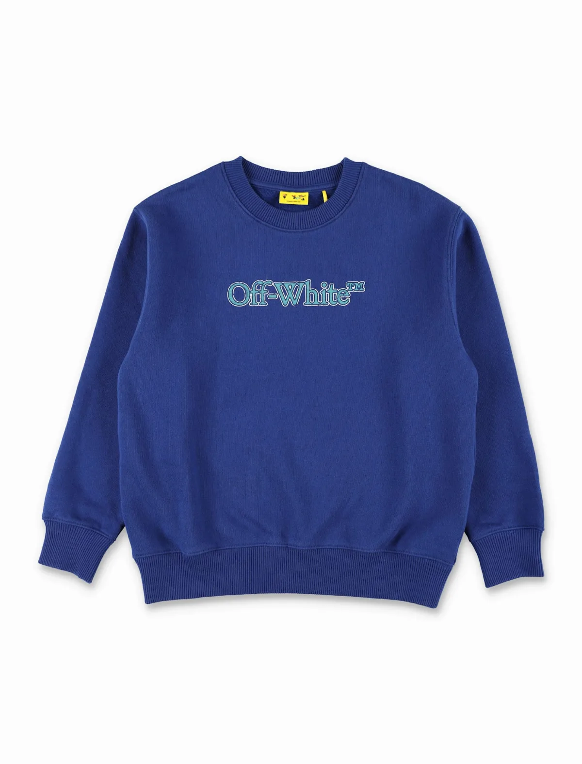 Kids Blue Cotton Sweatshirt With Printed Logo