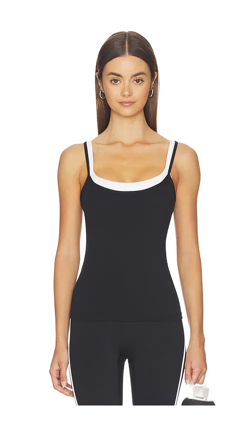 Layered Tank Top in Black. by FORM