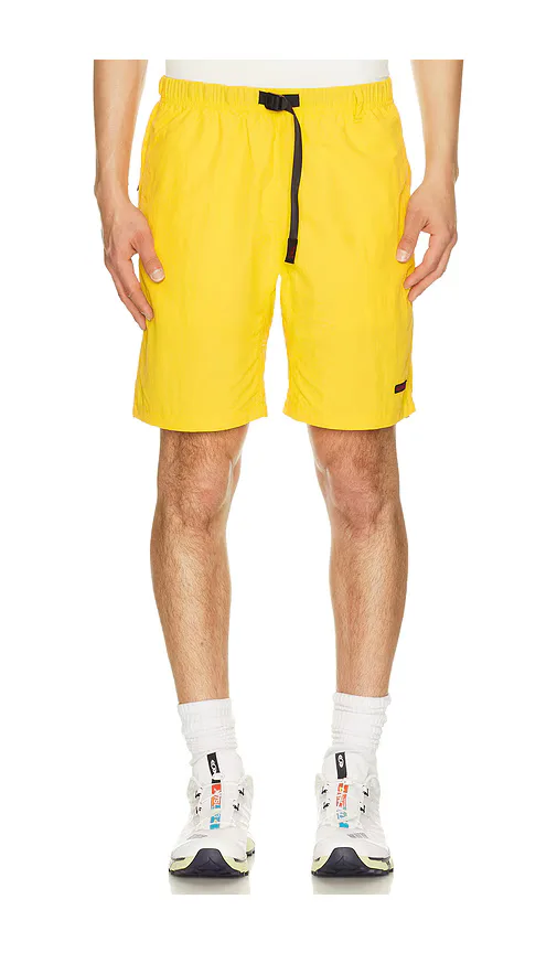 Nylon Packable G-Short in Yellow. by Gramicci