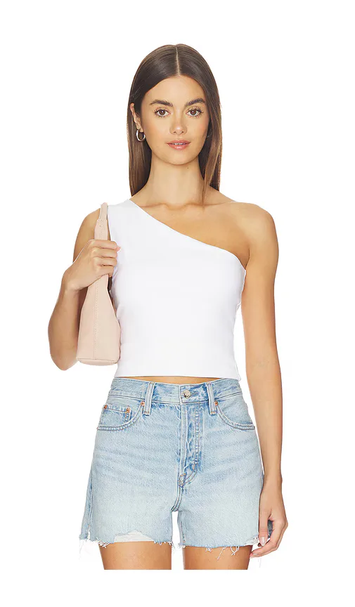 Super Stretch One Shoulder Tank Top by Good American