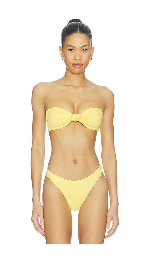 Matte Twist Bandeau Bikini Top