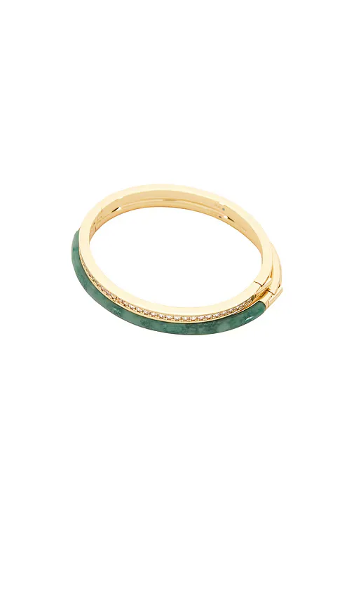 Semi Stone Channel Set Hinged Cuff Set of 2
