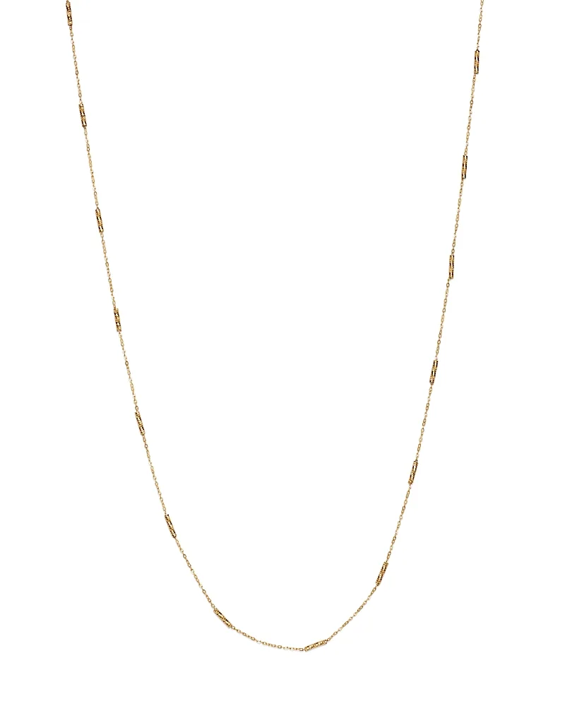 Bar Station Necklace in 14K Yellow Gold, 16"