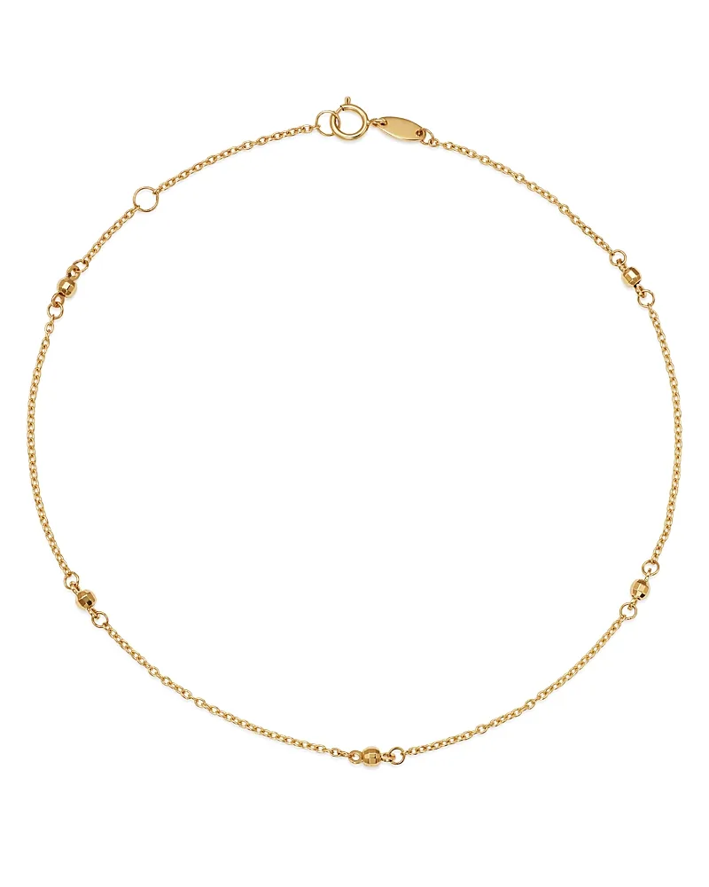 Beaded Ankle Bracelet in 14K Yellow Gold