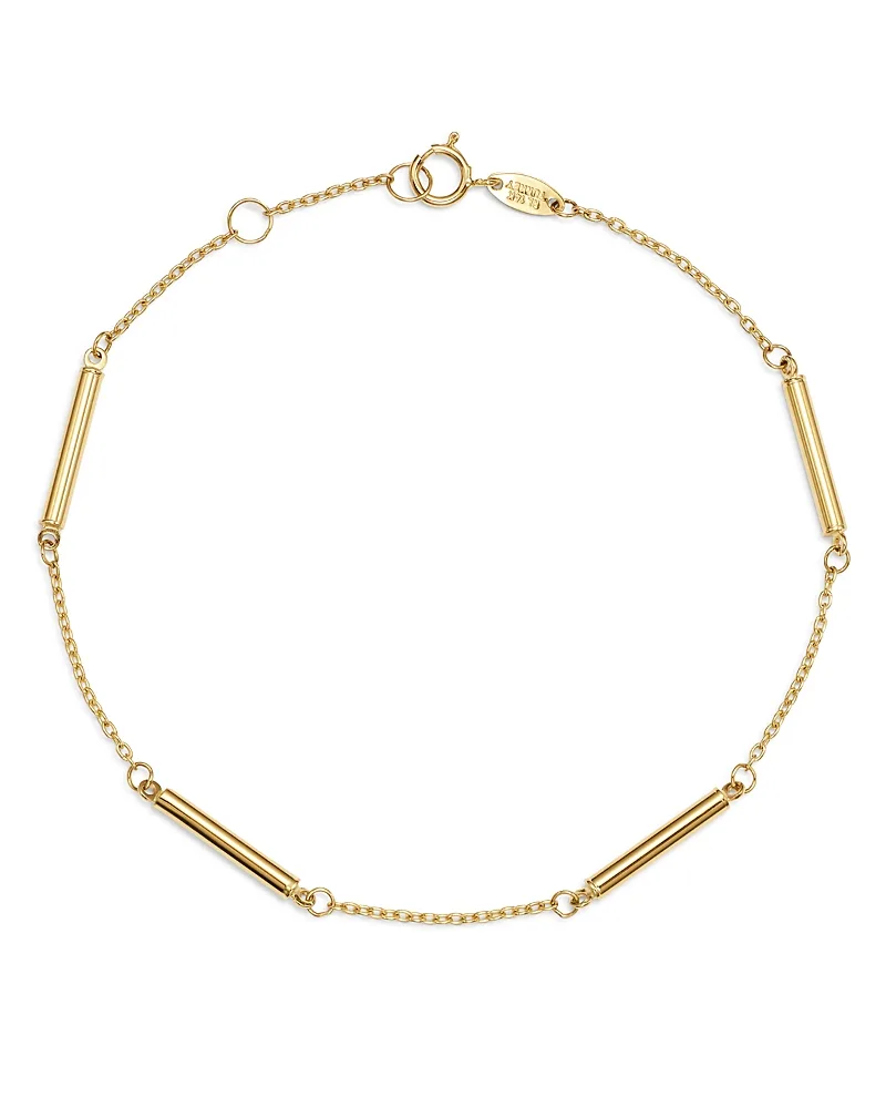 Bar Station Bracelet in 14K Yellow Gold