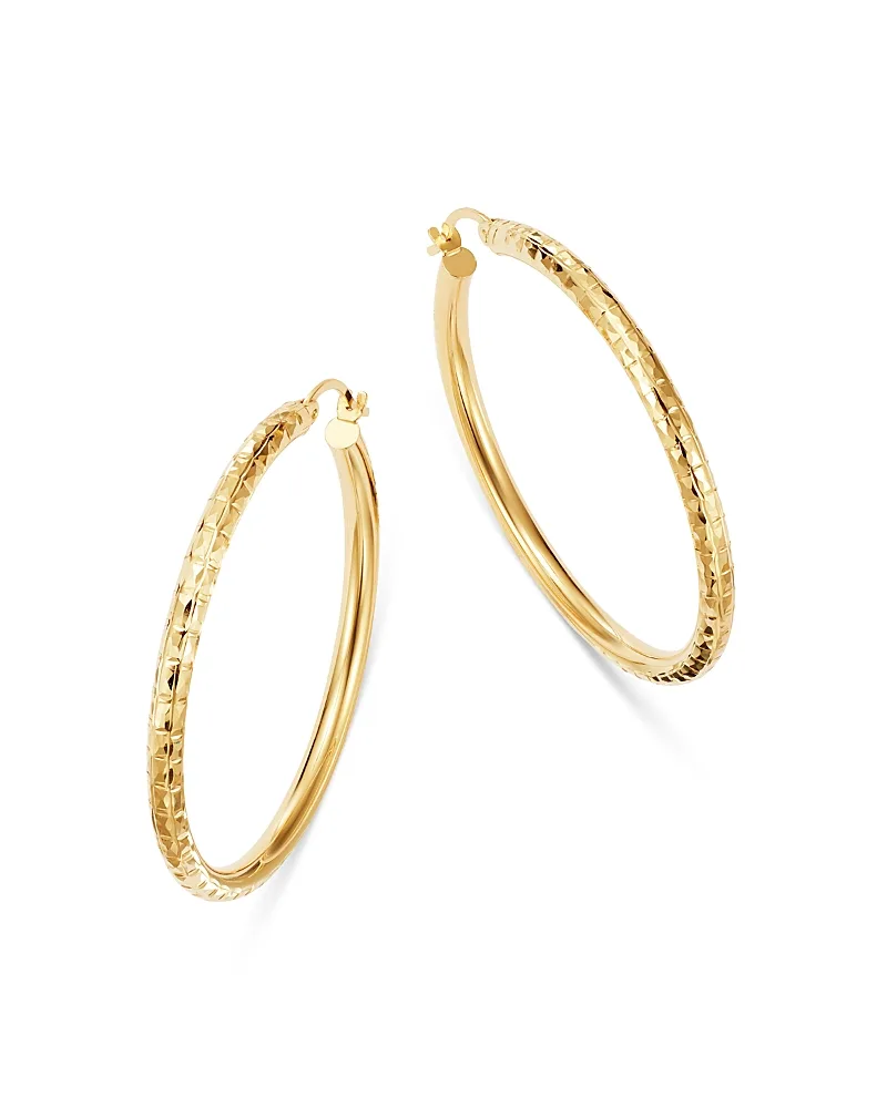 Diamond-Cut Hoop Earrings in 14K Yellow