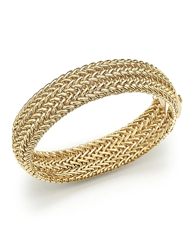 14K Yellow Gold 3-Row Link Bangle