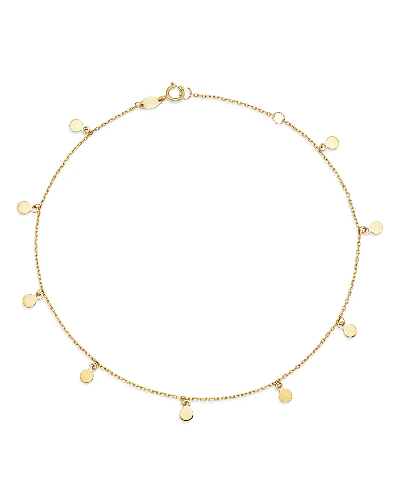 Disk Charm Ankle Bracelet in 14K Yellow Gold