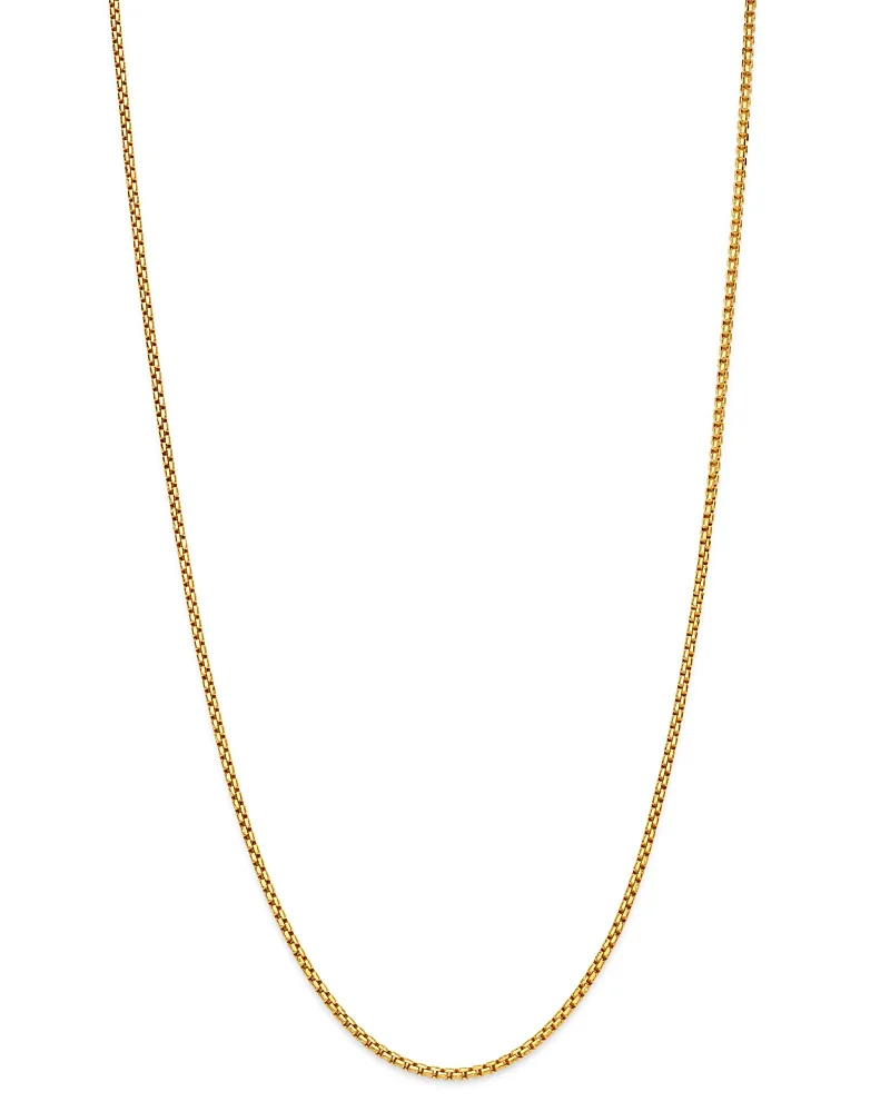 Box Link Chain Necklace in 14K Yellow Gold, 22