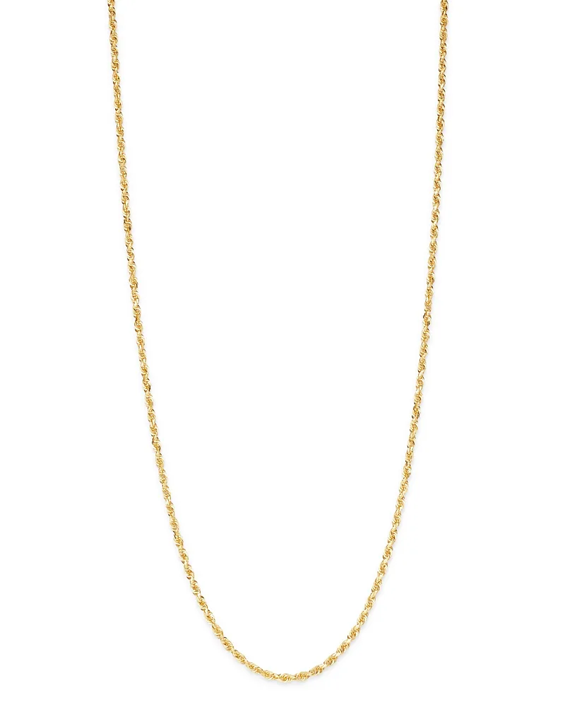 Solid Glitter Chain Necklace in 14K Yellow