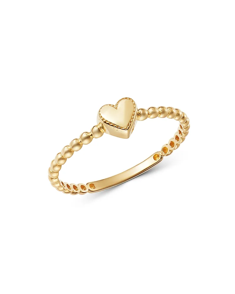 14K Yellow Gold Heart Ring