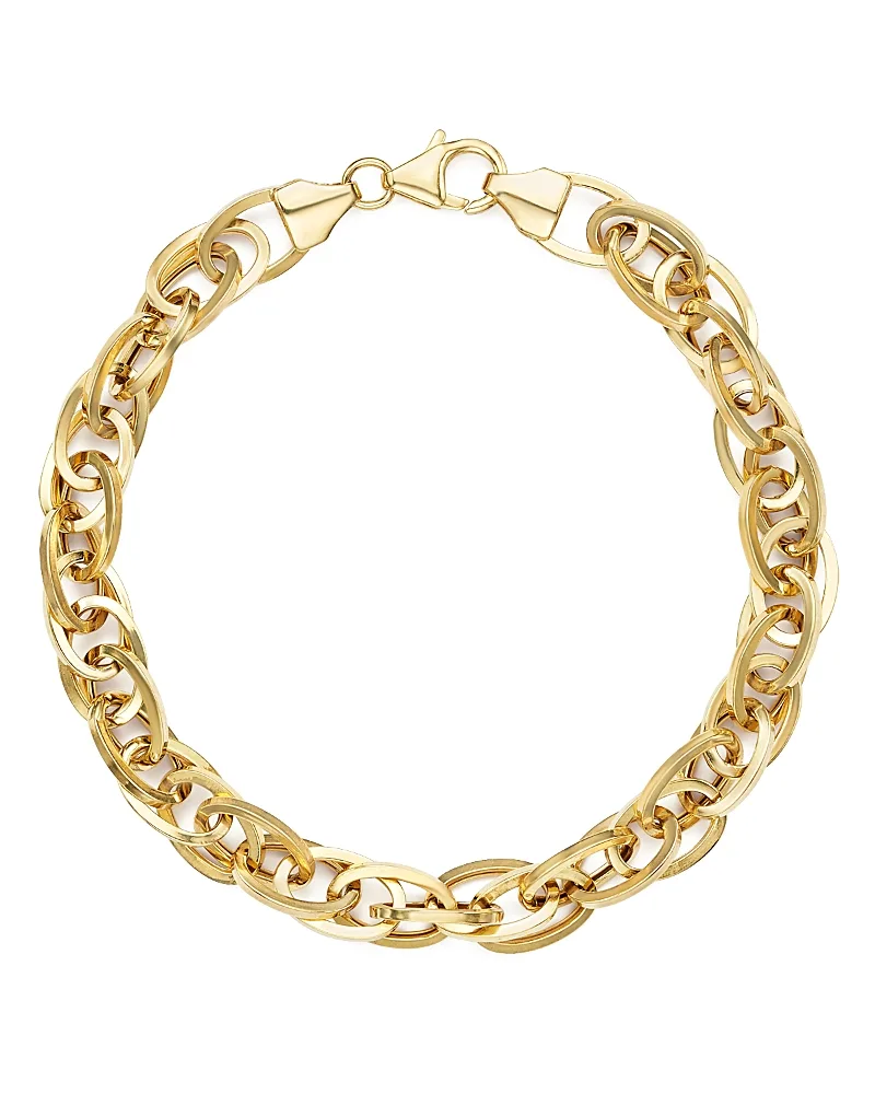 14K Yellow Gold Oval Links Chain Bracelet