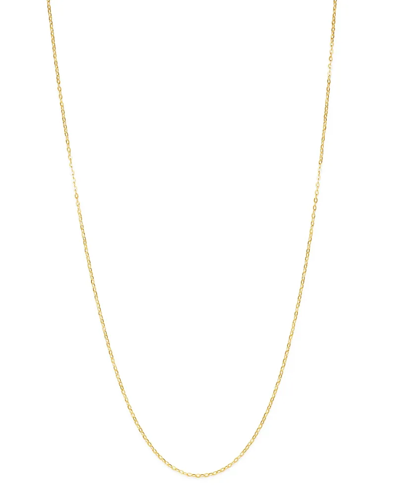 Flat Rolo Link Chain Necklace in 14k Yellow