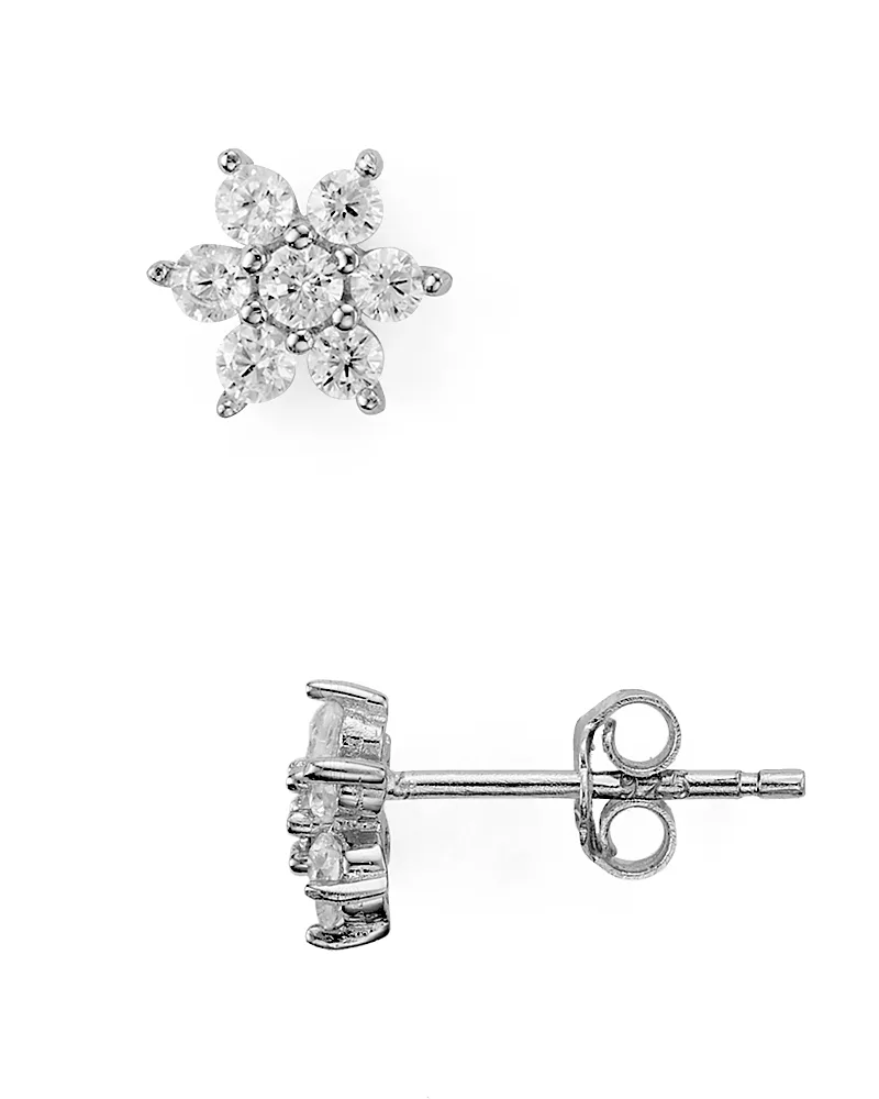 Sterling Silver Flower Stud Earrings