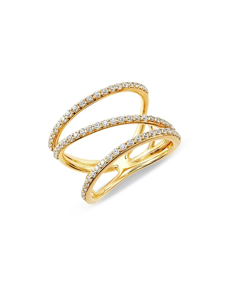 Diamond Diagonal Ring in 14K Yellow Gold, 0.50 Tcw