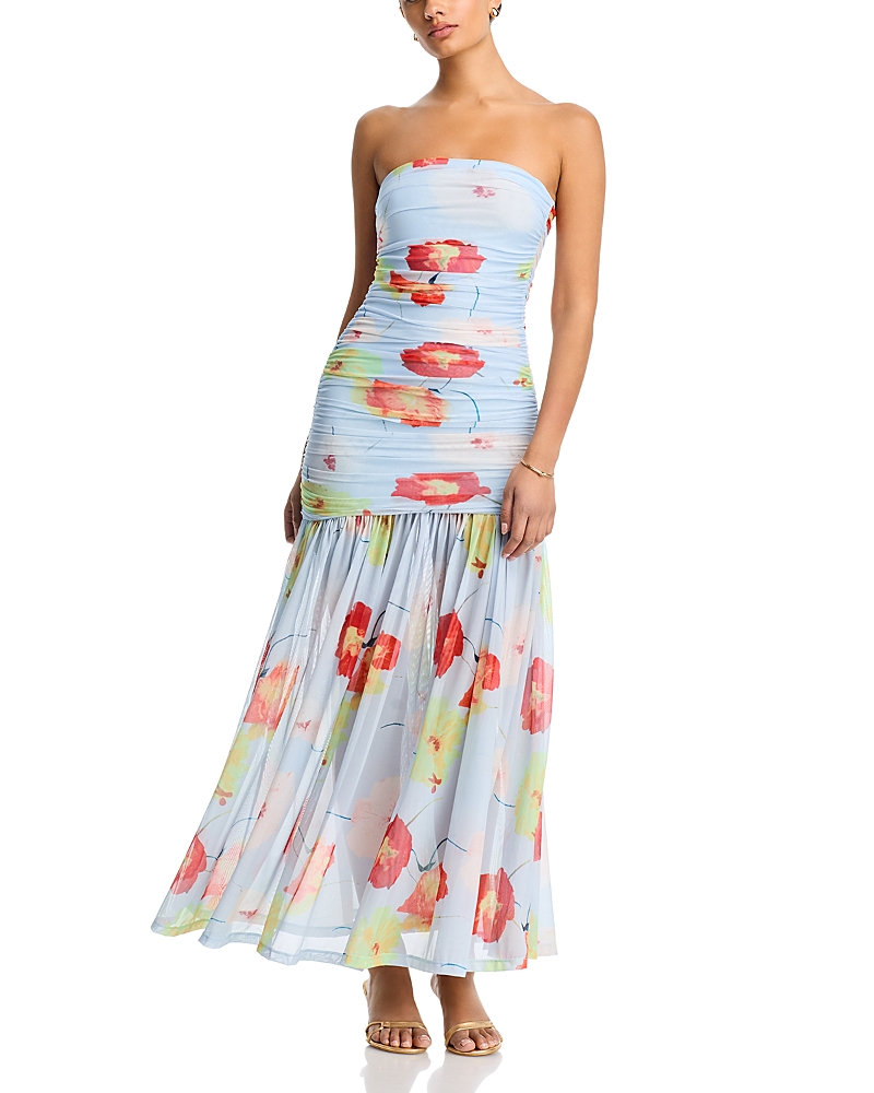 Solana Printed Mesh Maxi Dress