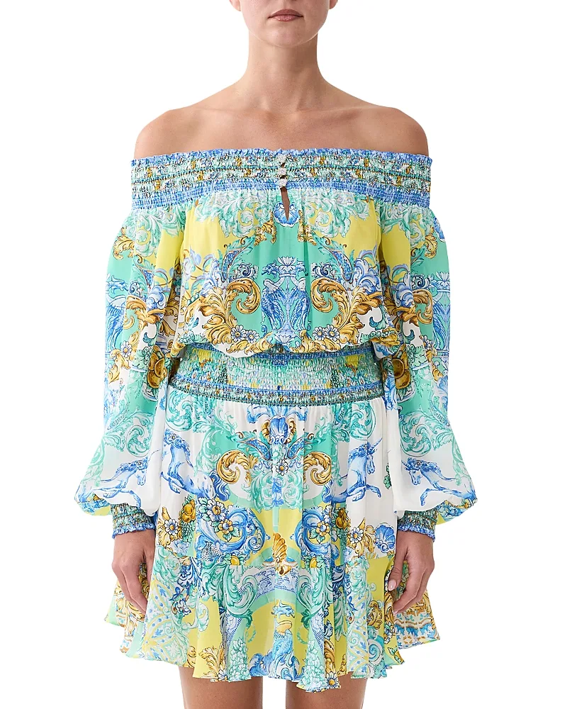 Silk Off-the-Shoulder Dress