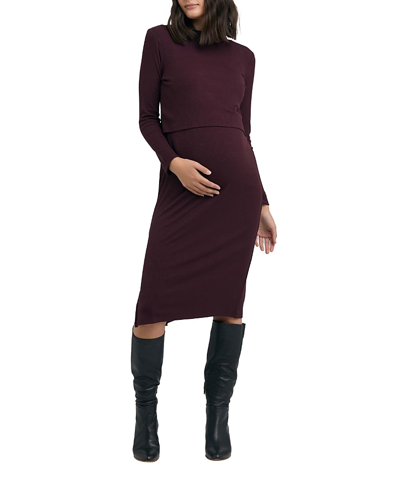 Ruby Rib Nursing Midi Dress