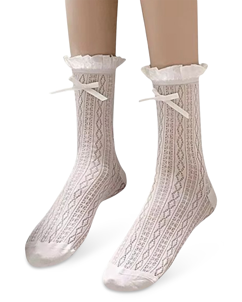 The Coquette Sheer Ribbon Socks - Set of Two
