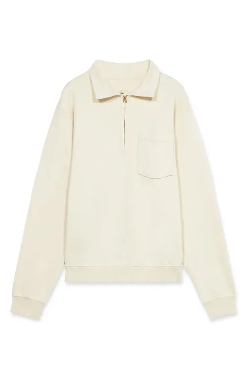 Woven Zip-Up Sweatshirt