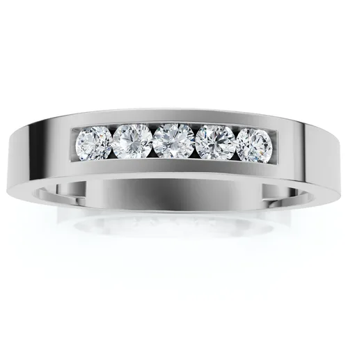 1/4Ct Channel Set Diamond Wedding Ring 14k Gold Lab Grown