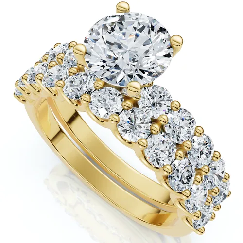 2 1/2Ct Celeste Diamond Engagement Ring Set 10K Gold Lab Grown