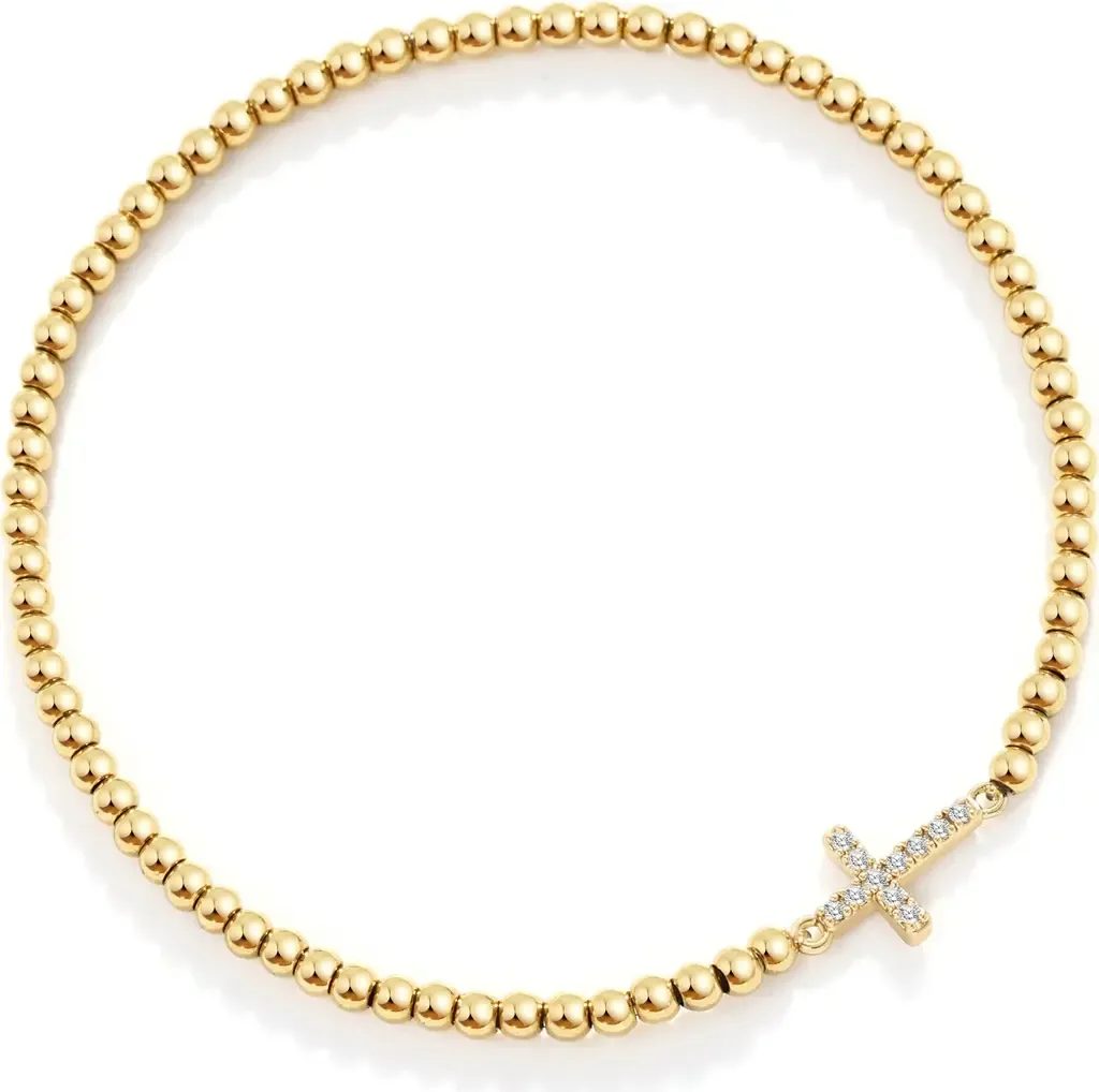 Beaded Cross Stretch Bracelet