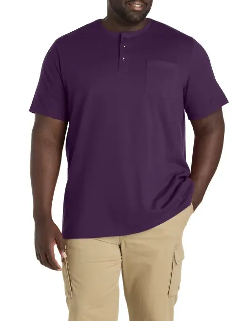 Slub Henley Shirt by Harbor Bay by DXL