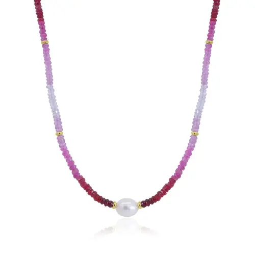 Ombre Bead Pearl Necklace