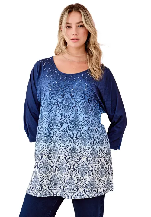 Three Quarter Sleeve Embellished Tunic