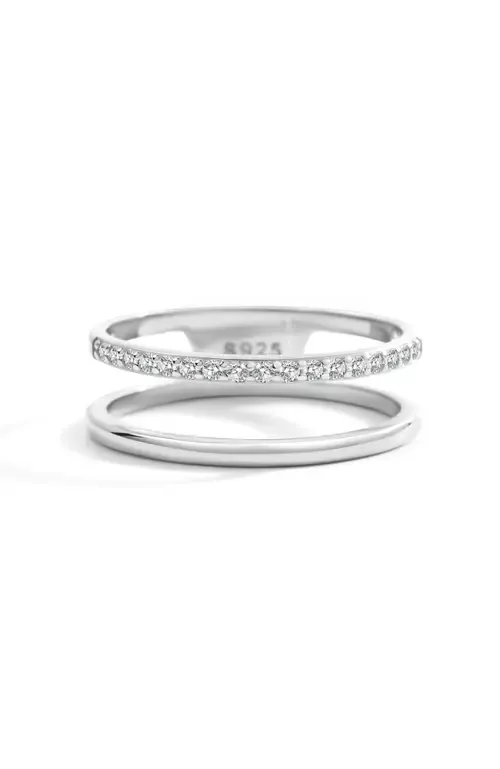 Double Band Pave Ring in 925 Sterling Silver