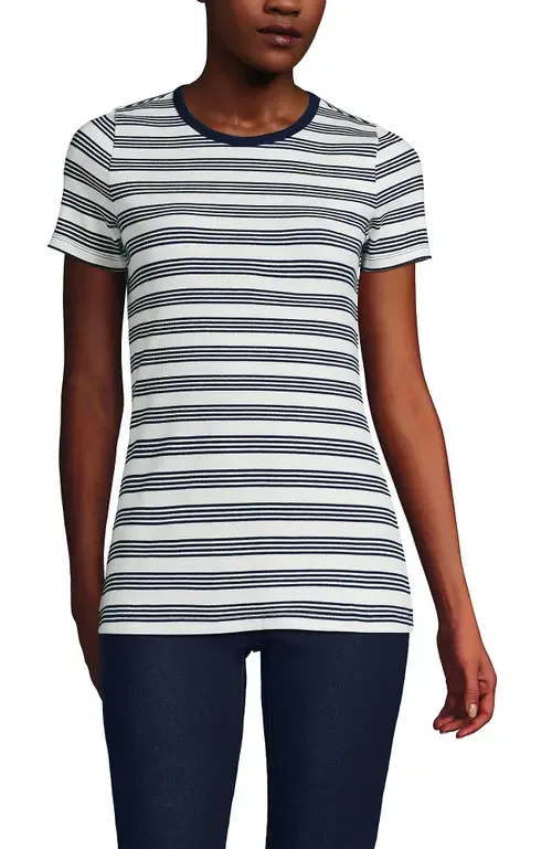 Cotton Rib T-Shirt by Lands' End
